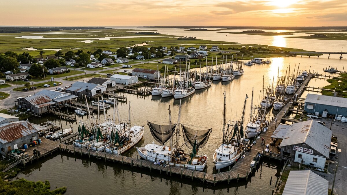 Waterfront and dock in Sneads Ferry, North Carolina