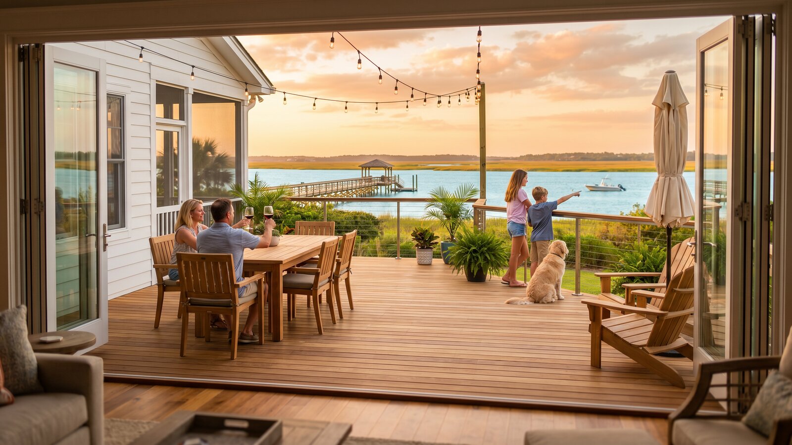 Waterfront Decks in Figure Eight Island